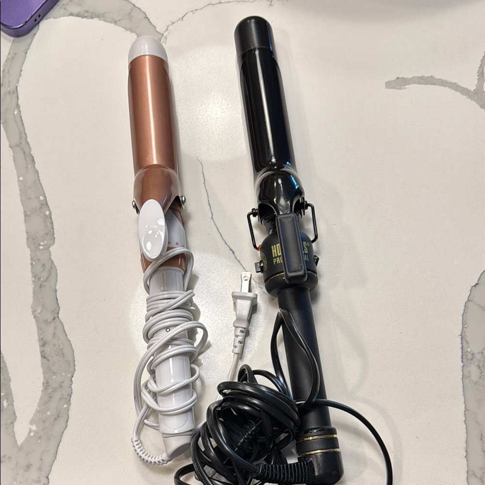 Professional Curling Iron Set - Black and Rose Gold
